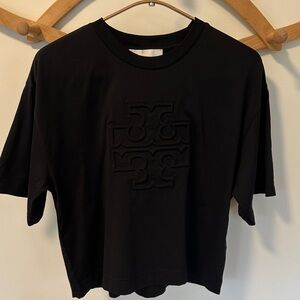 Tory Burch Black Cropped Tee